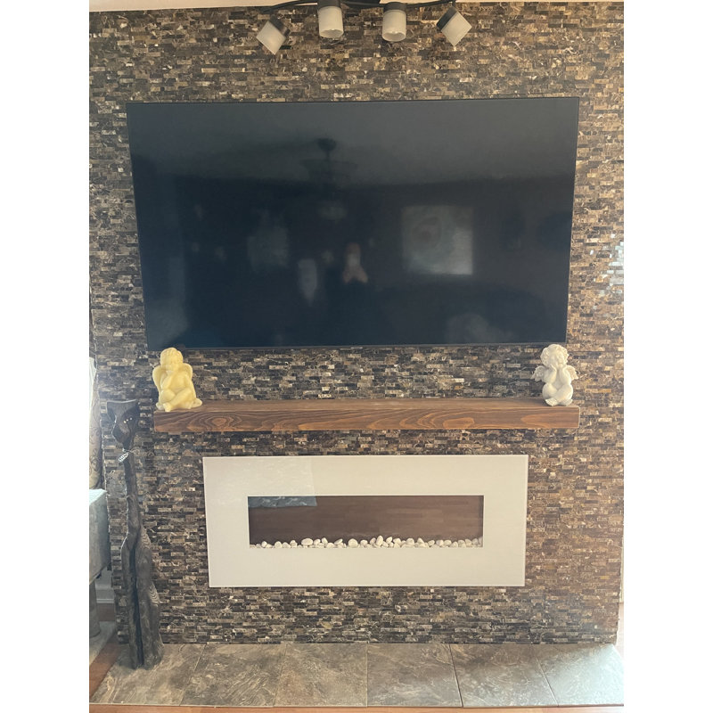 Millwood Pines Juna Floating Wood Fireplace Shelf Mantel & Reviews